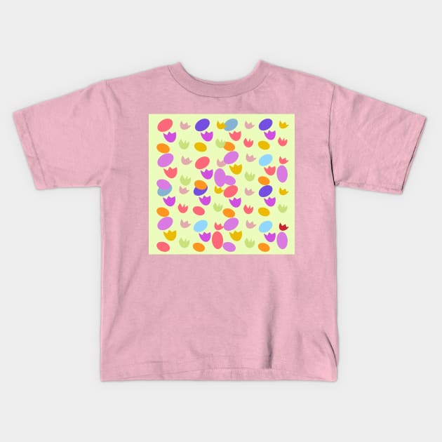 Colorful Easter Egg Pattern Kids T-Shirt by Ninadventurous